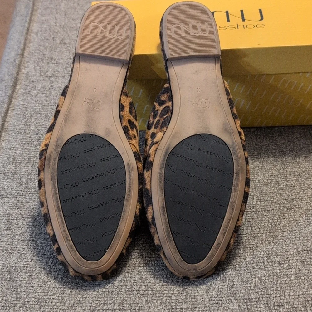 Womens Leopard Print Mules - Picture 3 of 3